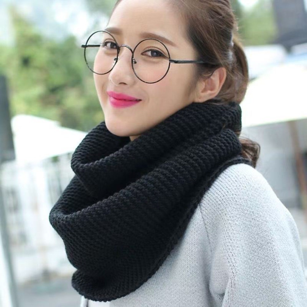 Infinity Scarf Knit - Warme, effen kleurige sjaal met oneindige