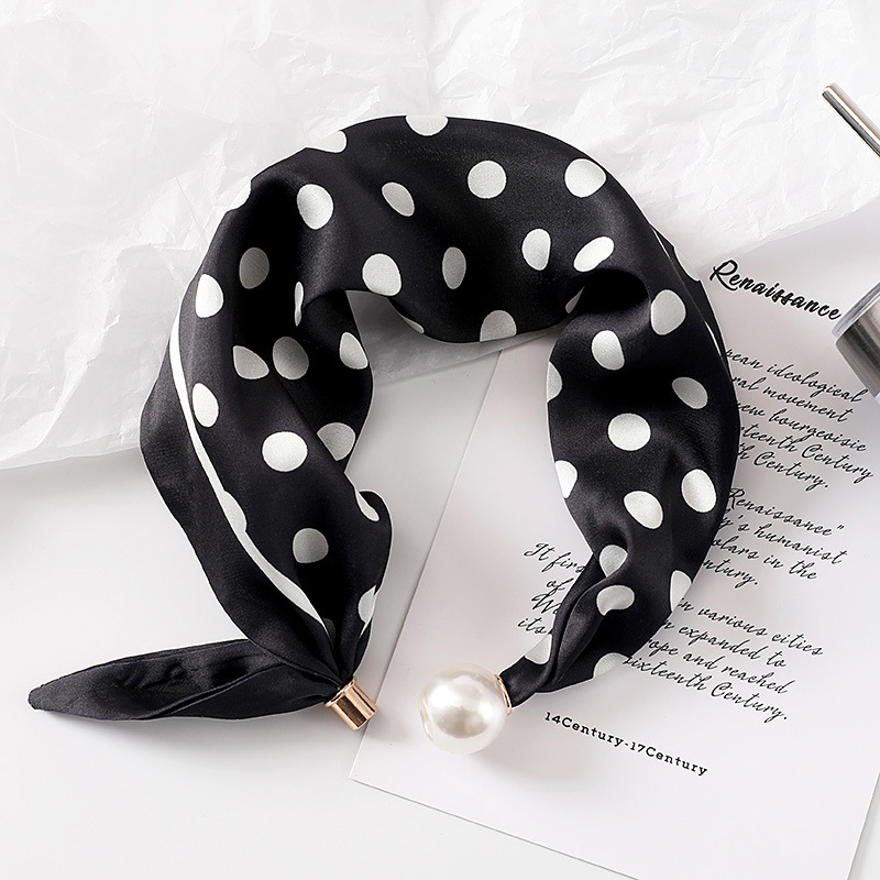 Face Scarf Mask - Dames Nieuwe Parelgesp Zijden Sjaal Geprinte