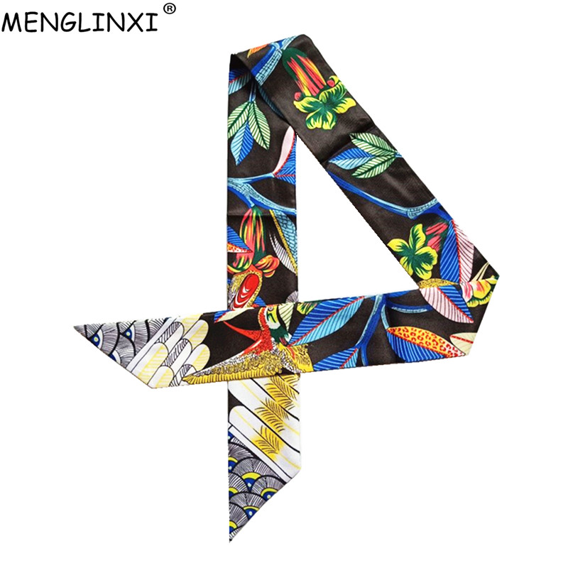Face Scarf Mask - Luxe Merk Hummingbird Print Skinny Zijden