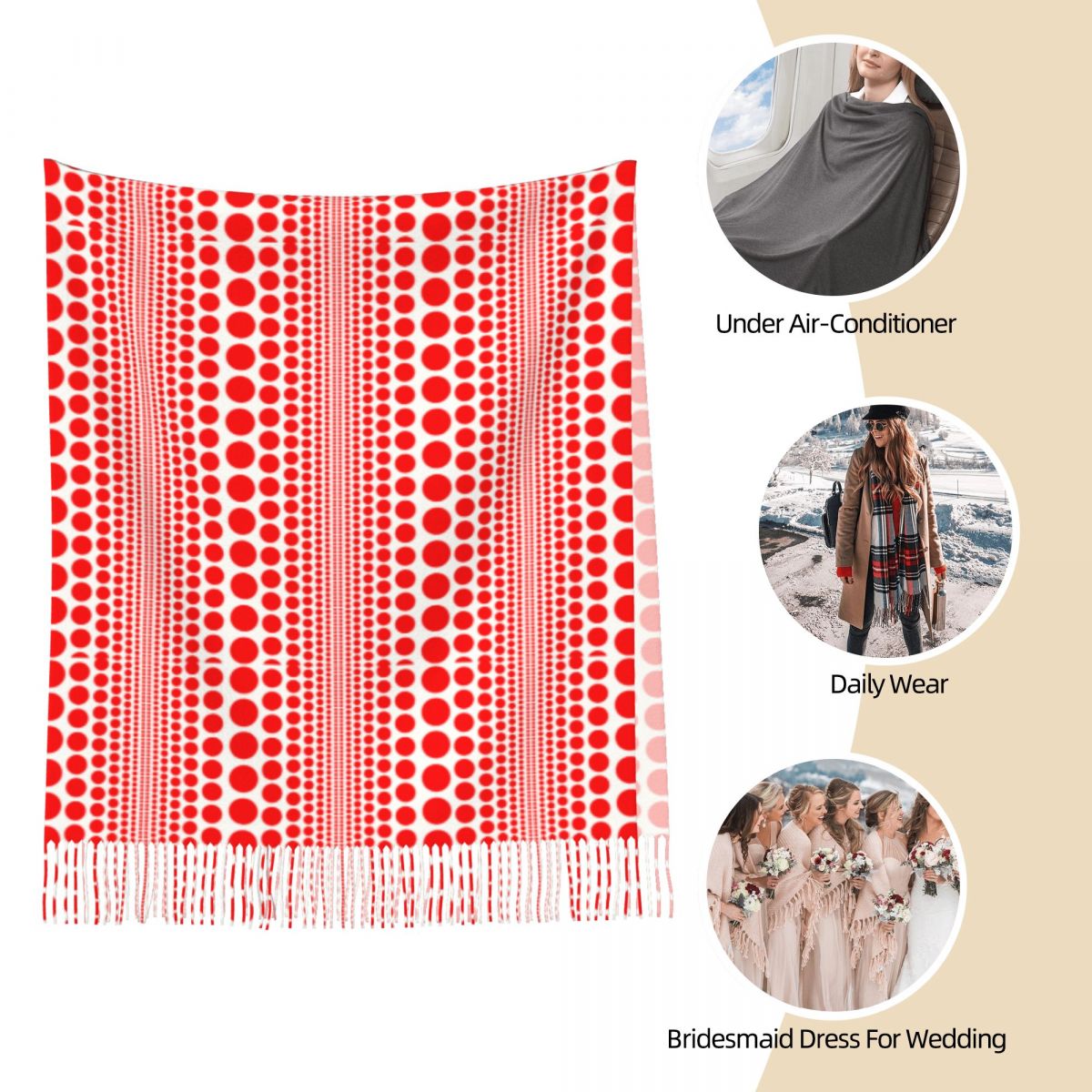 Rode Infinity Polka Dots sjaal - Infinity Scarf Knit recensie en prijs